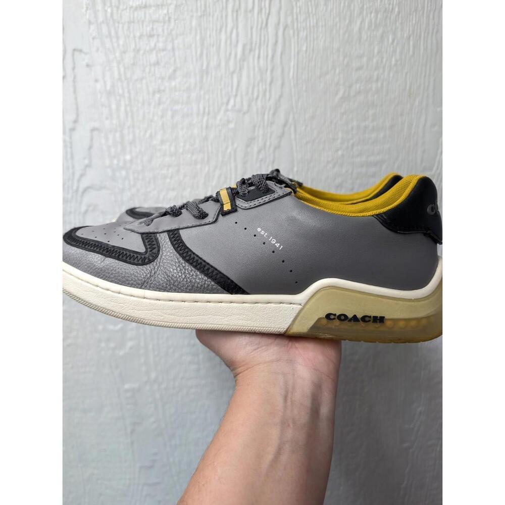 Coach Citysole Court Shoes Grey Lace Up Leather Sneakers Men's 10.5 EU 44 - Picture 4 of 9